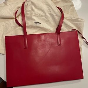 Shinola Accordion Tote Napa SS Red Coral- BRAND NEW